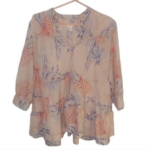 Sundance Silk Tiered Patterned Bohemian Romantic Blouse Size S EUC
